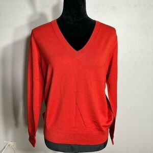 Red Ann Taylor sweater v neck